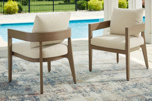Serene Bay - Arm Chair With Cushion (Set of 2) - Dark Brown / White - Best Buy Furniture