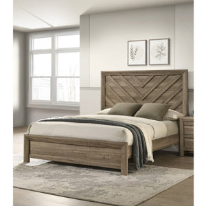 Modern Chevron Patterned Headboard Bed