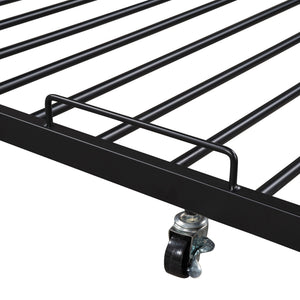 Platform Bed Frame With Trundle, USB Ports And Slat Support, No Box Spring Needed
