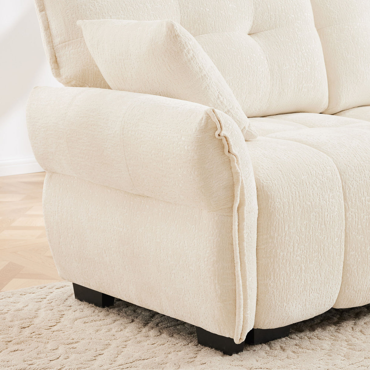 Ergonomic Single Seater Sofa With Ottoman, High Resilience Support Cushions