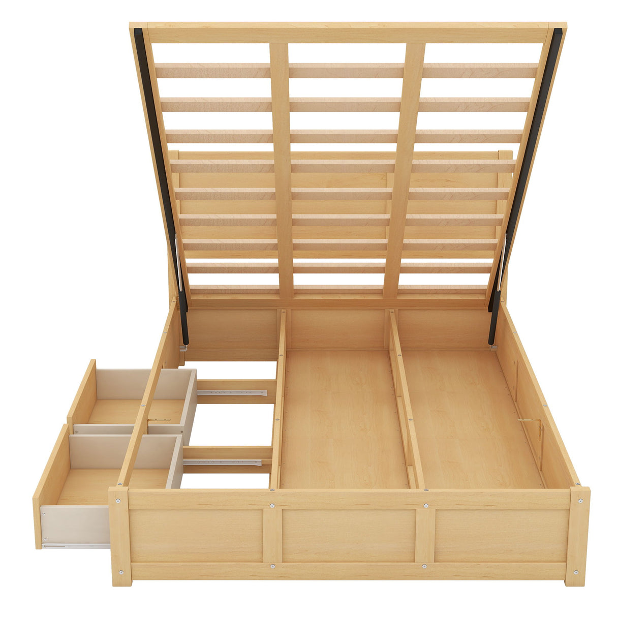 Platform Bed With Underneath Storage And 2 Drawers