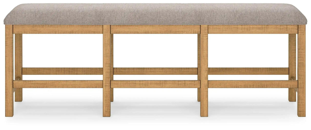 Havonplane - XL Counter Height Upholstered Dining Bench - Brown - Best Buy Furniture
