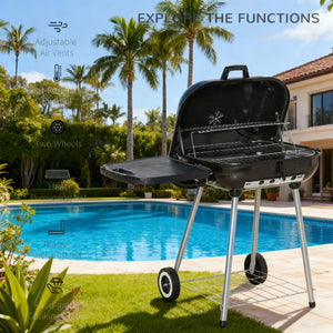 22-Inch Porcelain-Enameled Outdoor BBQ Grill