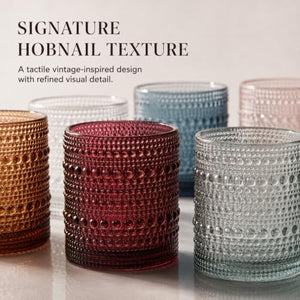 Khen Site Beaded Hobnail Tumbler Drinking Glasses Set - view 8