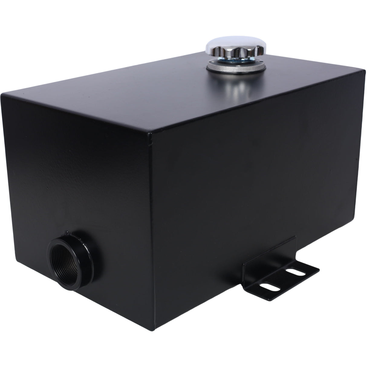 Heavy Duty 5 Gallon Steel Hydraulic Fluid Reservoir Tank With Mounting Foot, 14 Gauge - Black