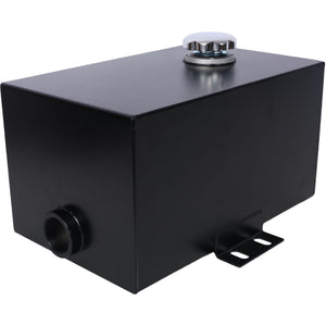 Heavy Duty 5 Gallon Steel Hydraulic Fluid Reservoir Tank With Mounting Foot, 14 Gauge - Black