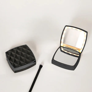Black - 1x/3x Magnifiying Rechargeble LED Compact Makeup Mirror