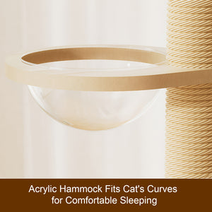 Floor to Ceiling Cat Tree with Adjustable Height and Condo Cave Bed