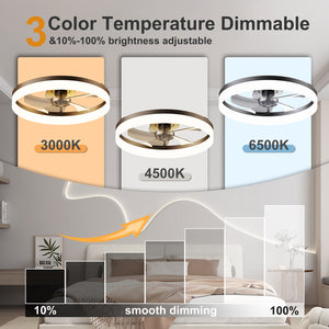 19.7" LED Ceiling Fan Light with Remote & App Control