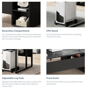 L-Shaped Executive Desk With Cabinet Storage