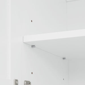 Bathroom Vanity With 2 Damping Hinge Doors, 3 Drawers, Adjustable Shelves - White