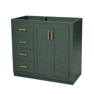 Retro Style Bathroom Vanity, 3 Drawers & Soft Closing Doors