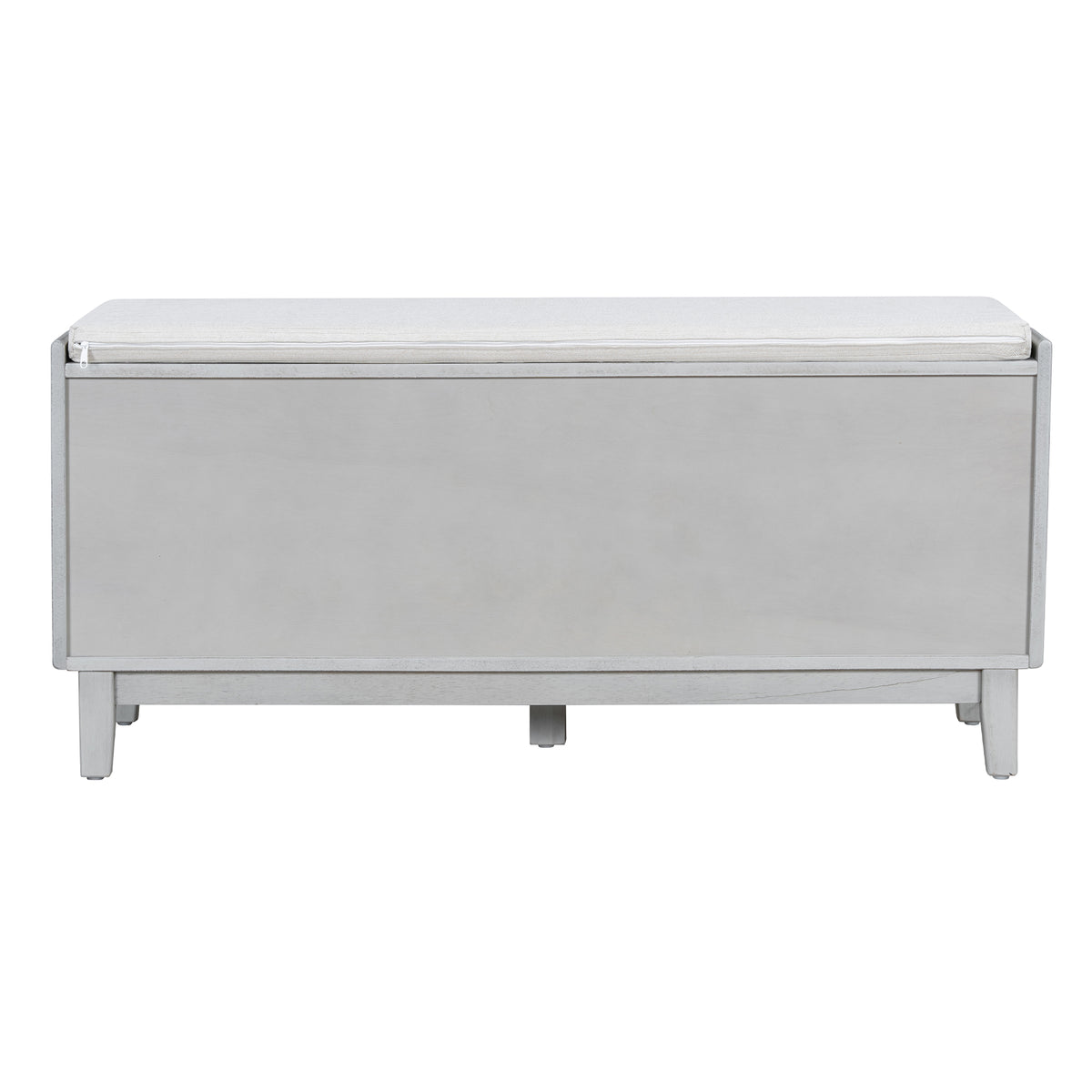 TREXM Boho Rattan Entryway Bench with Storage