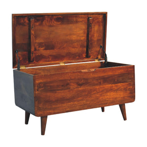 Solid Wood Curved Chestnut Blanket Box