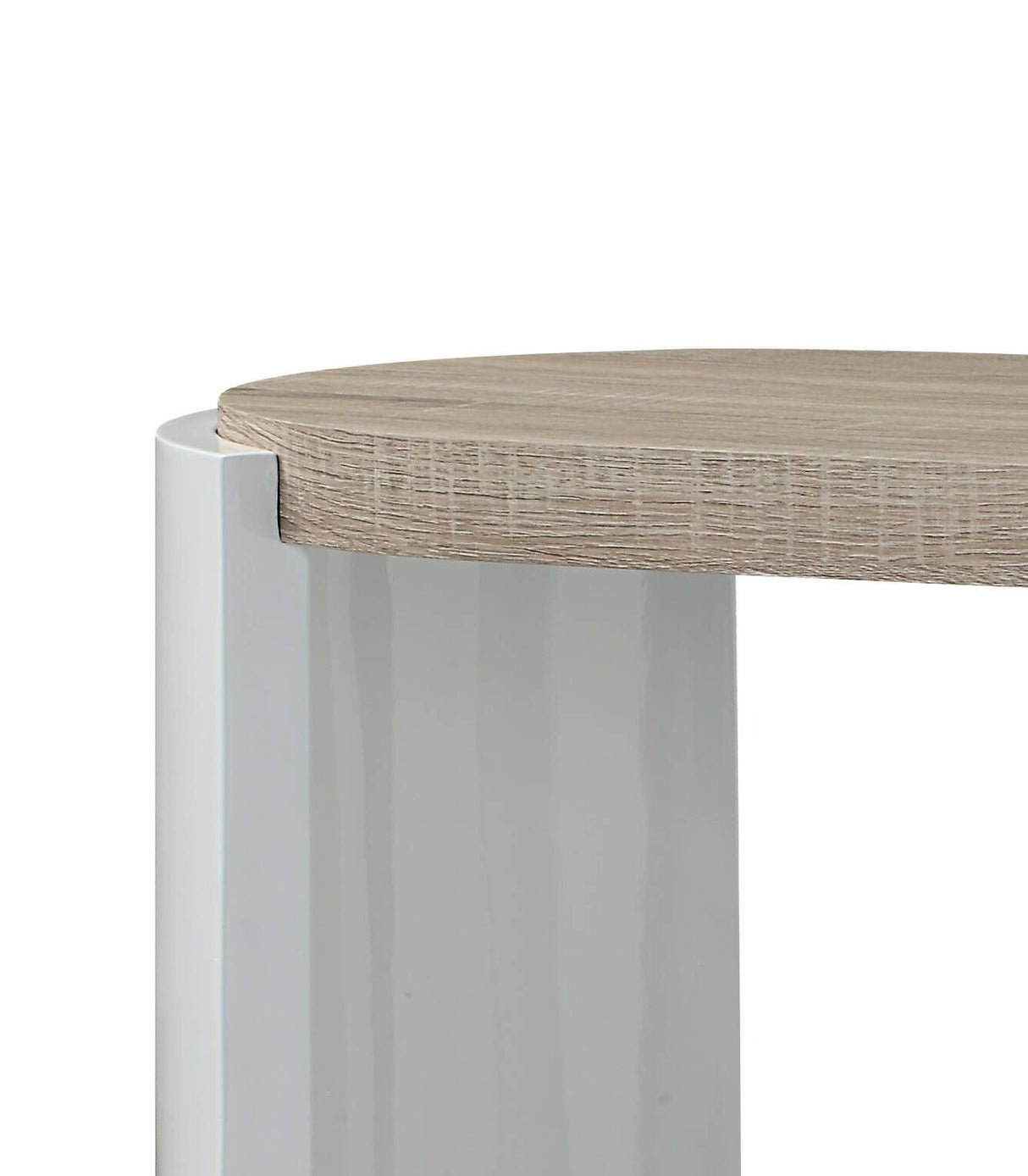 Zoma - High Gloss Sofa Table - Oak / White - Best Buy Furniture