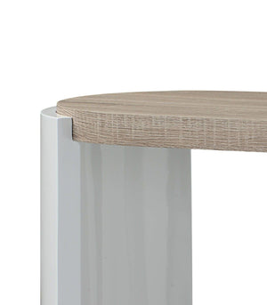 Zoma - High Gloss Sofa Table - Oak / White - Best Buy Furniture