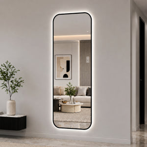 65" x 24" Oversized Backlit Rectangular LED Full Length Mirror