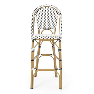 29.5" Outdoor PE Rattan French Barstool