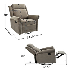 360 Degrees Swivel Recliner Manual Rocking Recliner Home With Adjustable Backrest - Best Buy Furniture