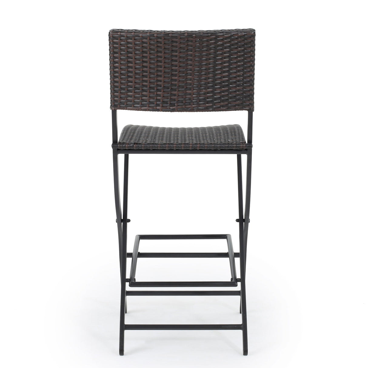 Outdoor Wicker Barstools Faux Rattan Patio Bar Stools - Set of 2