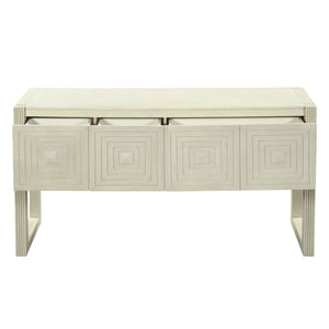 Geometric Carved Console Table With 3 Soft Close Drawers