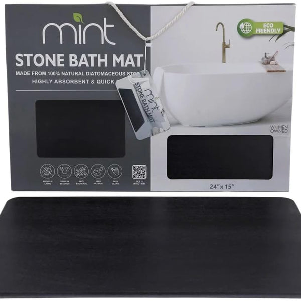 4 Colors! - 24'' x 15'' Diatomaceous Quick Drying Stone Bath Mat