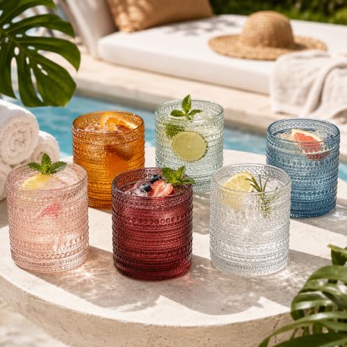 Khen Site Beaded Hobnail Tumbler Drinking Glasses Set - view 3