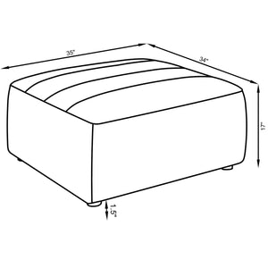 Sunny - Square Upholstered Ottoman - Ivory