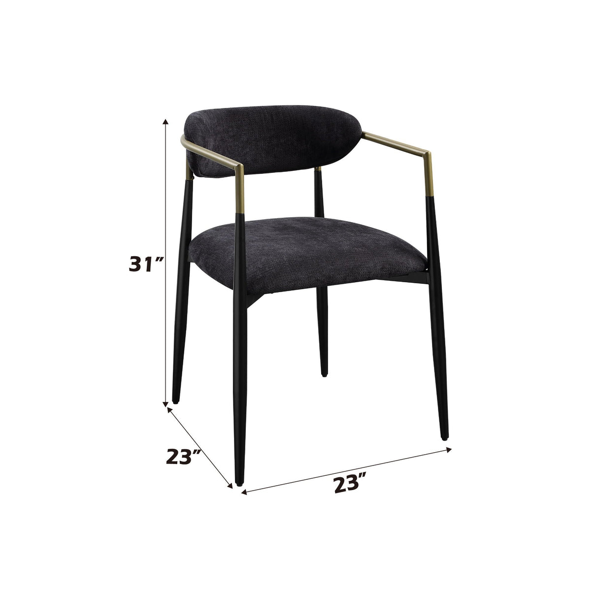 Jaramillo - Chenille Side Chair (Set of 2) - Black - Best Buy Furniture