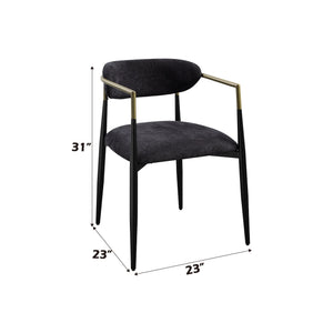 Jaramillo - Chenille Side Chair (Set of 2) - Black - Best Buy Furniture