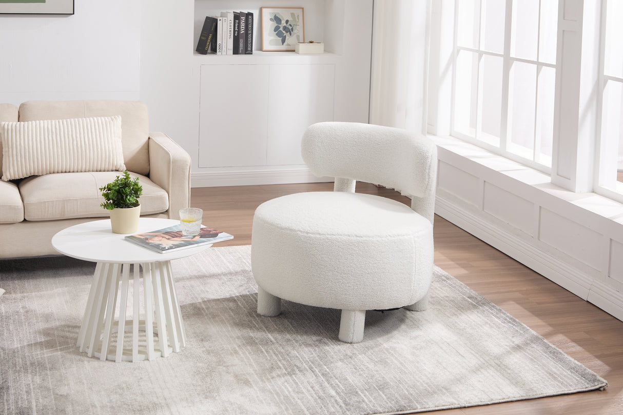 Teddy Fabric Armless Accent Chair