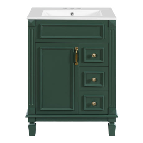 Bathroom Vanity With Sink, Compact Cabinet & 2 Drawers