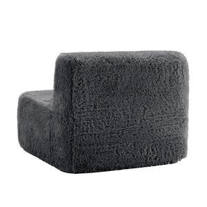 Aviana Armless Sofa With Pillow Plush Fabric - Dark
