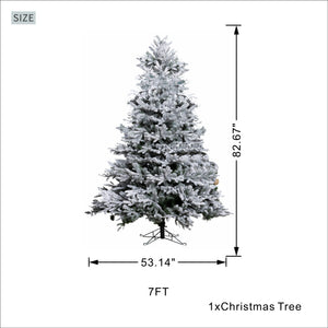 7 Ft Snow-Flocked PE/PVC Hybrid Christmas Tree