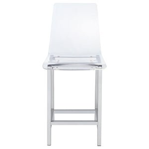 Counter Height Stools With Curved Back Design (Set of 2) - Clear
