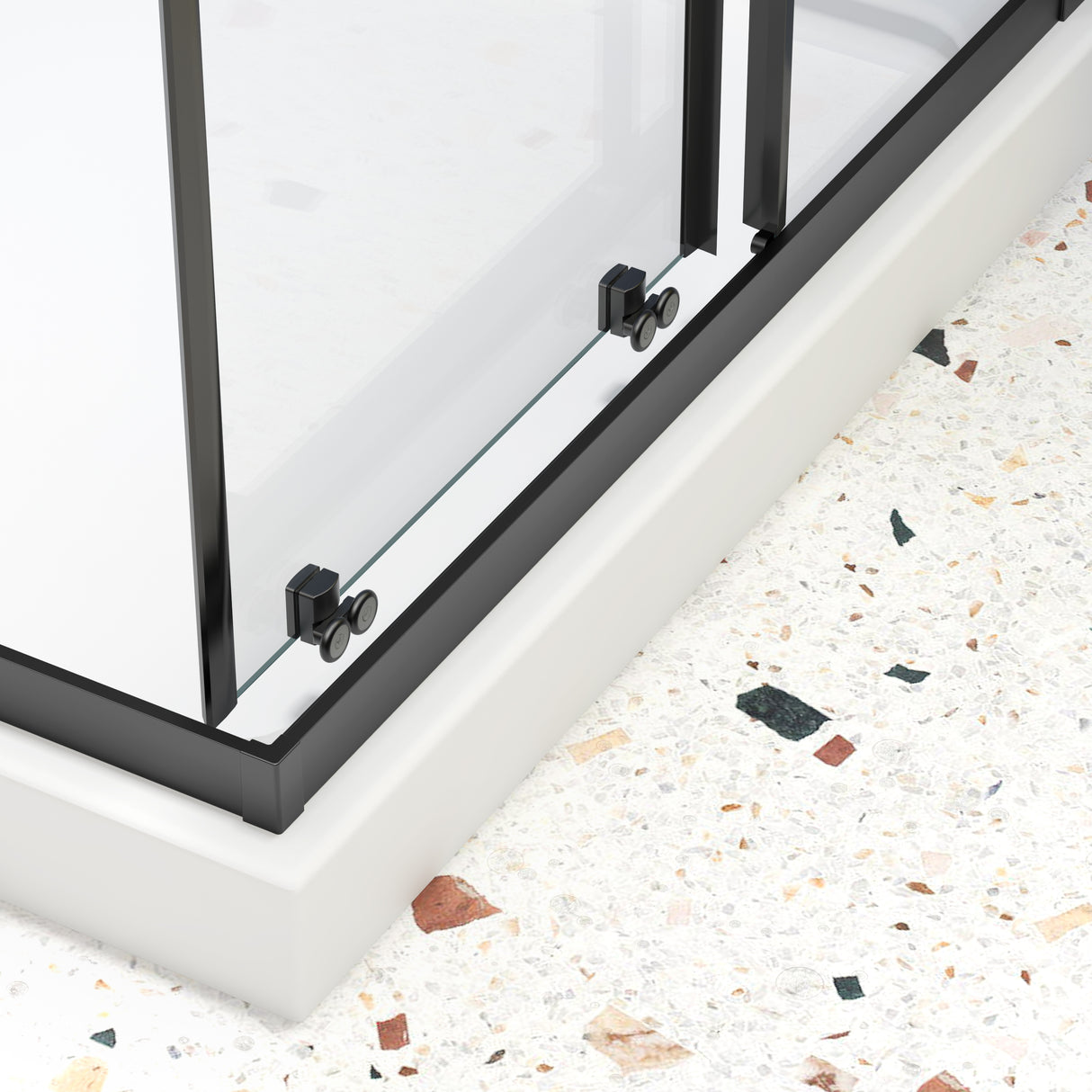 Sliding Shower Door with 1/4" Tempered Clear Glass, 34.625 in. x 72 in.