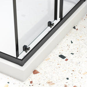 Sliding Shower Door with 1/4" Tempered Clear Glass, 34.625 in. x 72 in.