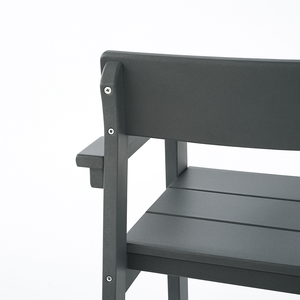 Grey HDPE Outdoor & Garden Armchairs with Backrest