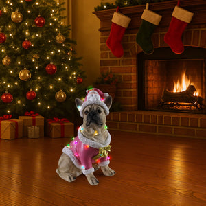 Christmas French Bulldog Statue