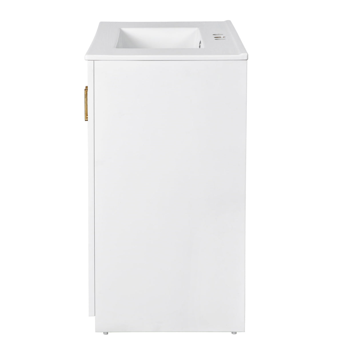 Ceramic Sink Combo, Freestanding Vanity Set With 3 Drawers & Soft Closing Doors