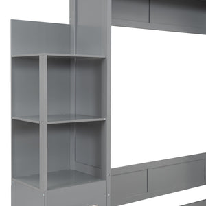 Murphy Wall Bed With LED Lights, Shelves And Drawers