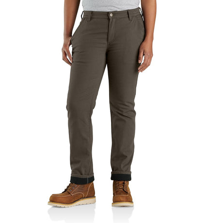 Women's Rugged Flex Relaxed Fit Fleece Lined Work Pants