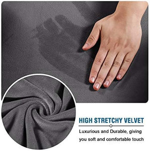 Floral Pattern Velvet Stretch Slipcover - Comes in 3 Sizes & 4 Colors!