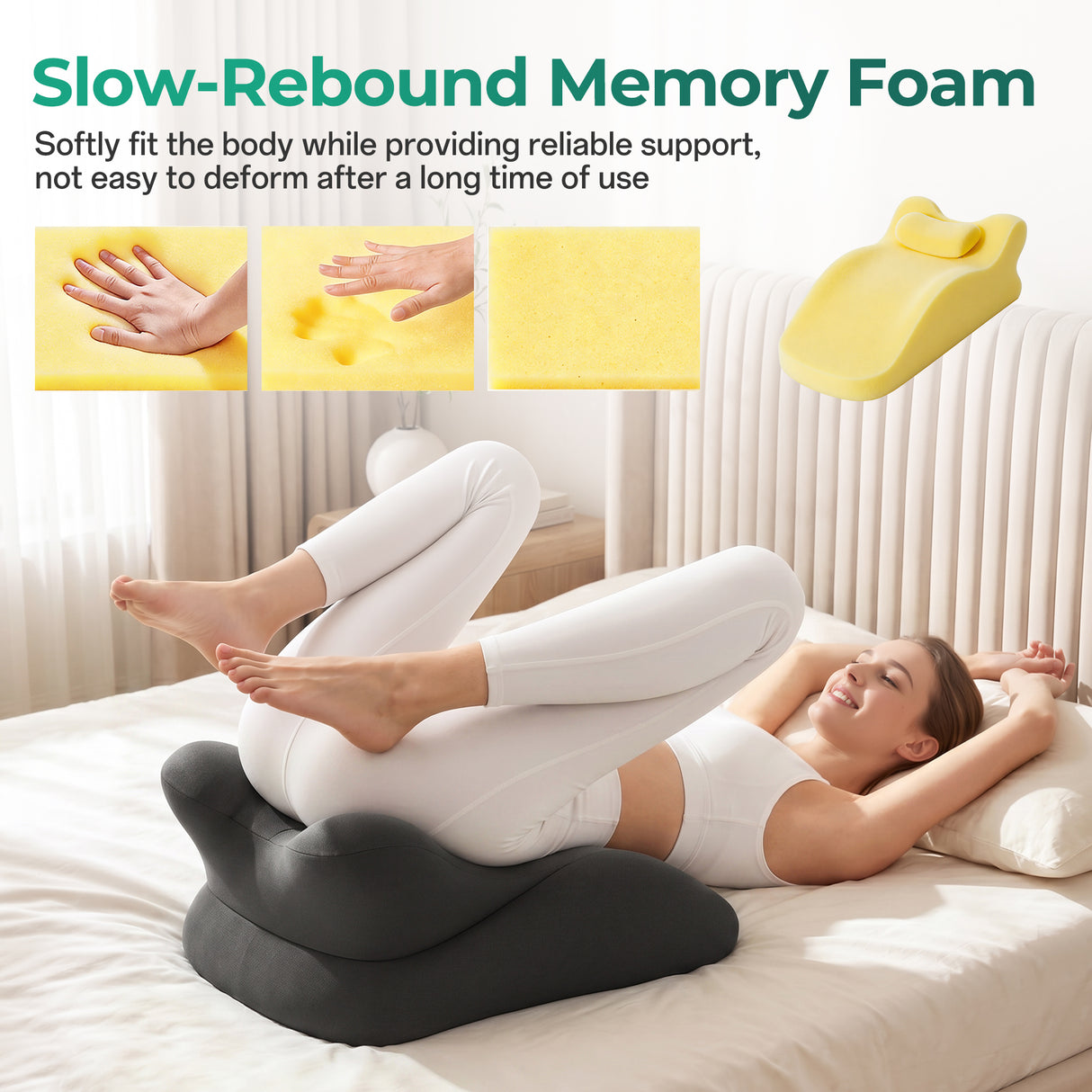 Memory Foam Ergonomic Wedge PillSex Pillow Couples Sex Toys, 27° Ergonomic Memory Foam Support Pillow, Contoured Lounger Cushion for Back & Lumbar Support, Multi-Functional Comfort Pillow(Dark grey)