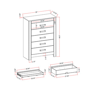 Lorenzo - 5 Piece Bedroom Set With Glittered Detailing