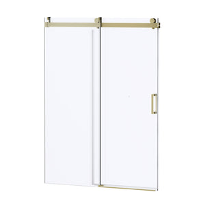 Frameless Soft-Closing Shower Door, 1/4" (6 Mm) Tempered Glass Single Sliding With Explosion Proof Coating