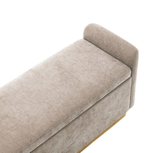 Upholstered Storage Bench With Safety Hinge