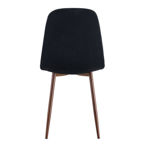 Luxury Simple Chair (Set of 4) Linen Cotton High Resilience Dining Chair With Metal Color Leg - Black / Walnut