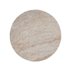 Stylish Outdoor / Indoor Lightweight Concrete Side Table With Travertine - Beige