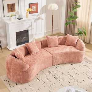 Curved Compressed Sofa, Nordic-Style Design For Living Room